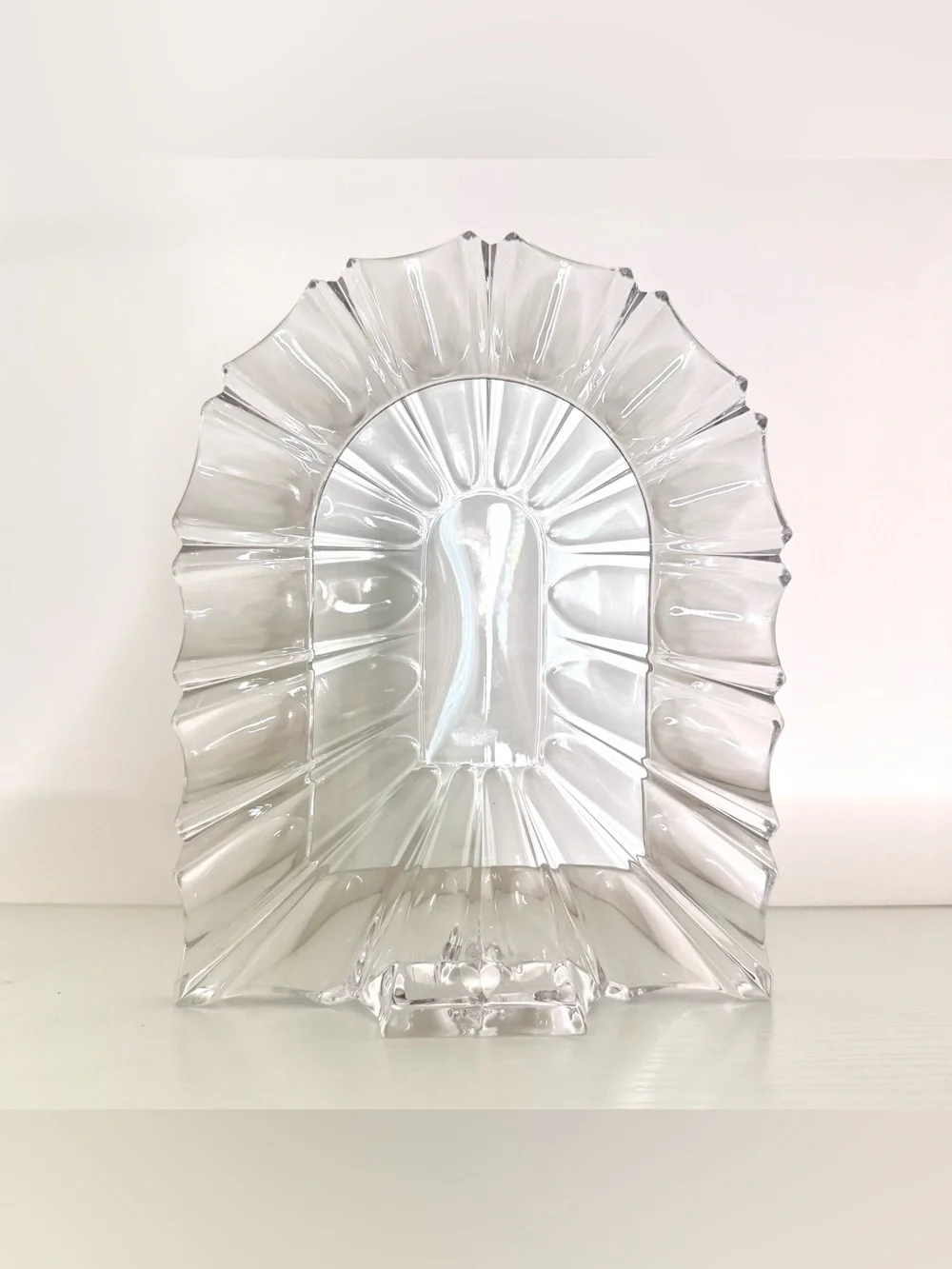 Vintage Mikasa Monarch Crystal Picture Frame / Arched Cathedral Glass Photo Fram